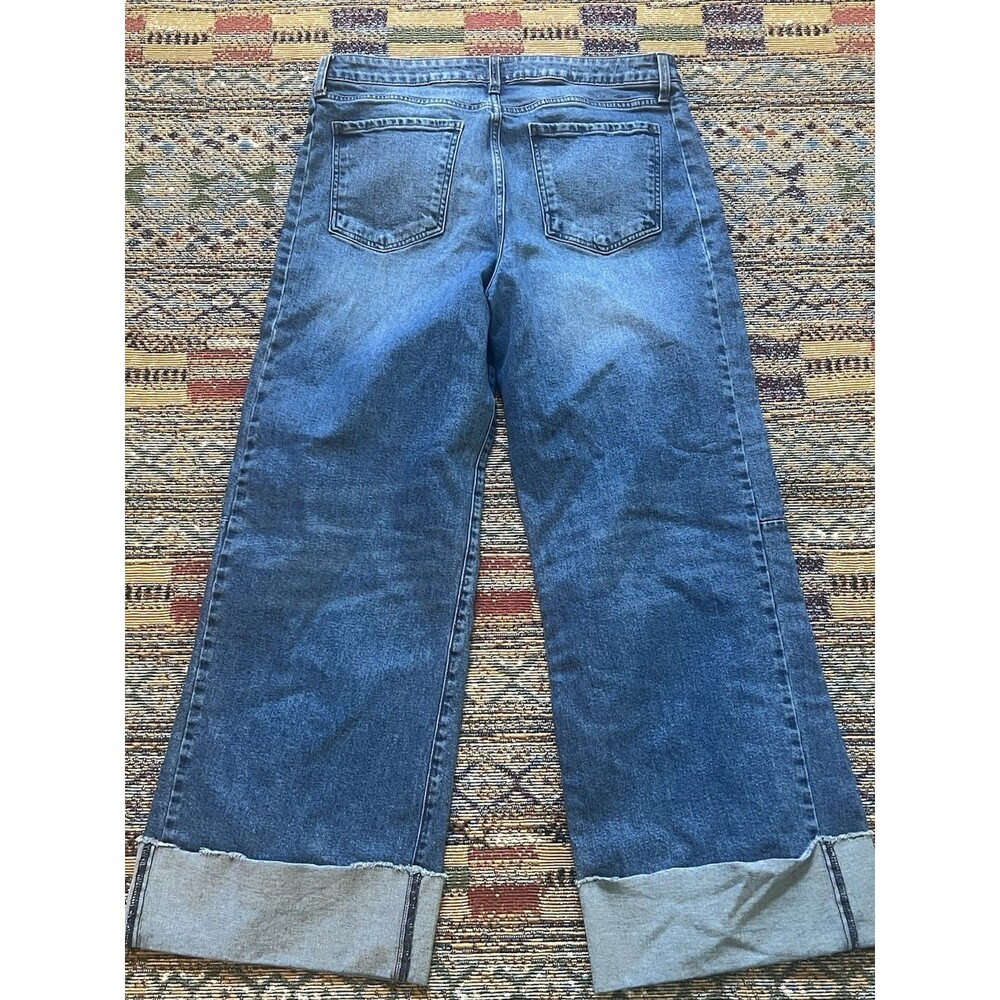 KUT From the Kloth Meg High Rise Wide Leg Wide Blue Jeans Sz 12 - Picture 2 of 5